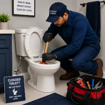 Clogged toilet repair service in San Jose by licensed residential plumbing expert