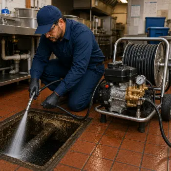 Commercial hydro jetting service in San Jose for restaurant grease line maintenance