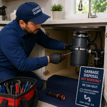 Garbage disposal repair in San Jose by licensed and bonded plumbing professional