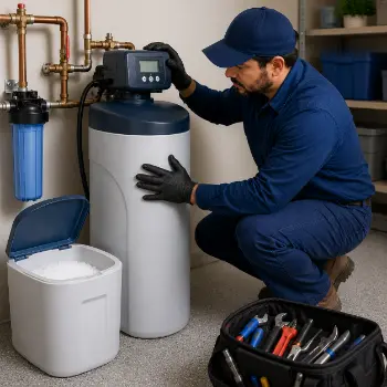 Salt-based water softener install in San Jose by certified water treatment specialist