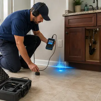 Slab leak detection service in San Jose using advanced equipment under floor